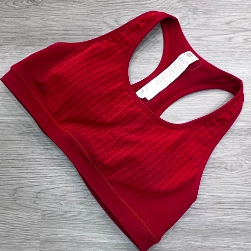 Fabletics Red Houndstooth Racerback Sports Bra XL‎ BA2500504-11783-36200